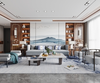New Chinese Style A Living Room-ID:168843983