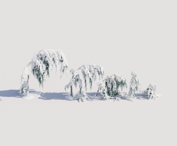 现代雪景植物灌木树雪松-ID:949149125