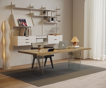 Modern Computer Desk And Chair-ID:583873996