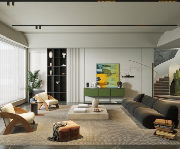 Modern Wabi-sabi Style A Living Room-ID:468861107