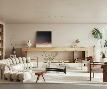 Modern Wabi-sabi Style A Living Room-ID:833802945