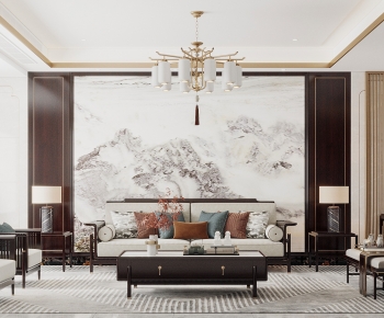 New Chinese Style A Living Room-ID:573554999