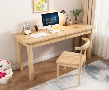 Nordic Style Computer Desk And Chair-ID:981997979