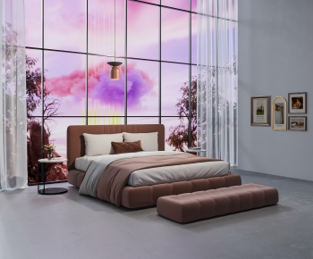 Modern Double Bed-ID:208810099