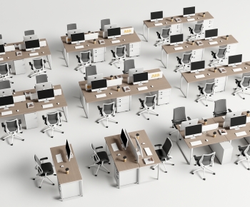 Modern Office Desk And Chair-ID:695490889