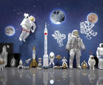 现代太空人宇航员雕塑组合-ID:126380926