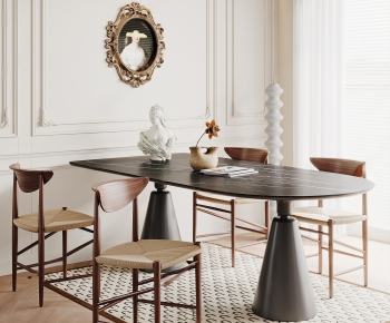 French Style Dining Table And Chairs-ID:700320012