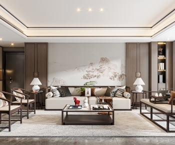 New Chinese Style A Living Room-ID:111169844