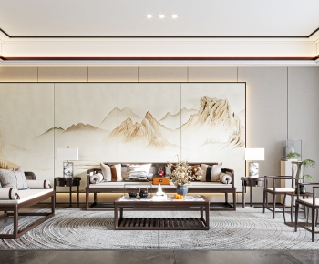 New Chinese Style A Living Room-ID:546475894