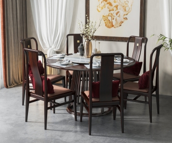 New Chinese Style Chinese Style Dining Table And Chairs-ID:401381974