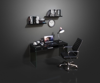 Modern Computer Desk And Chair-ID:392776971