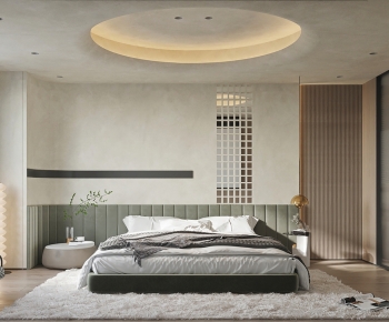Wabi-sabi Style Bedroom-ID:733344088