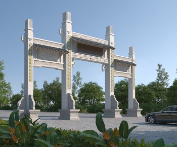 Chinese Style Decorated Archway-ID:236107117