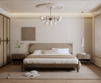 Modern Wabi-sabi Style Bedroom-ID:830459654