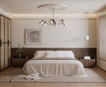 Modern Wabi-sabi Style Bedroom-ID:658339987