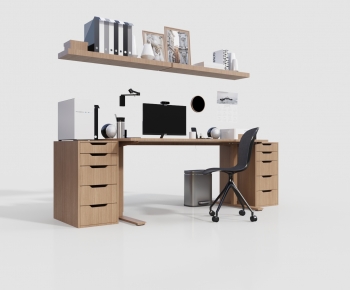 Modern Computer Desk And Chair-ID:115277059