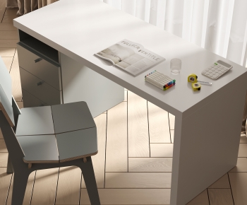 Modern Computer Desk And Chair-ID:434838069
