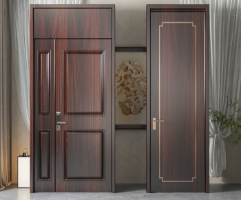 New Chinese Style Unequal Double Door-ID:505553016