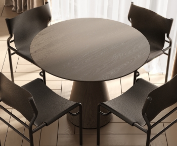 现代圆形餐桌椅组合-ID:858124025