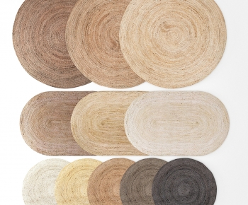 Wabi-sabi Style Circular Carpet-ID:960791112