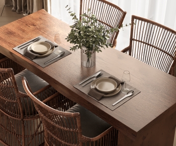Wabi-sabi Style Dining Table And Chairs-ID:458339933