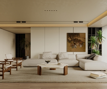 Wabi-sabi Style A Living Room-ID:596200946