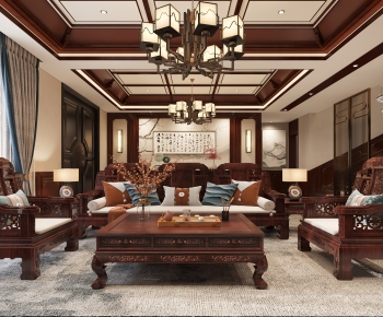 New Chinese Style Chinese Style A Living Room-ID:243884099