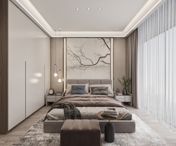 Modern New Chinese Style Bedroom-ID:214514027