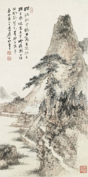 张大千国画水墨画山水画-ID:5738676