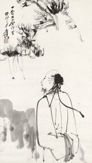 张大千国画水墨画 登高望远-ID:589252002