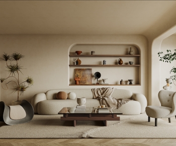 Wabi-sabi Style A Living Room-ID:519085884