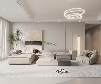 Modern Wabi-sabi Style A Living Room-ID:495305062