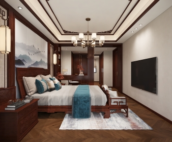 New Chinese Style Chinese Style Bedroom-ID:609467985