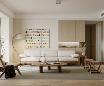 Modern Wabi-sabi Style A Living Room-ID:389354942