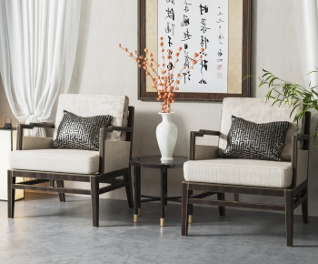 新中式单人沙发-ID:933549882