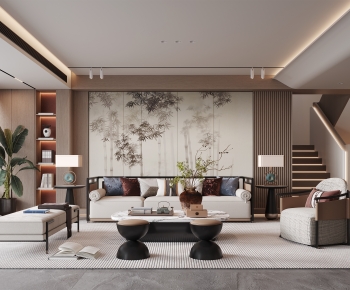 New Chinese Style A Living Room-ID:469398983