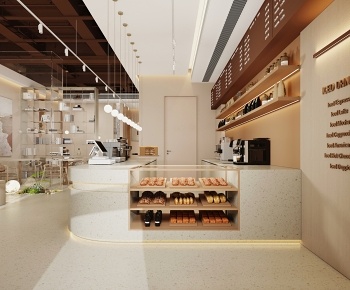 现代咖啡面包蛋糕店3D模型