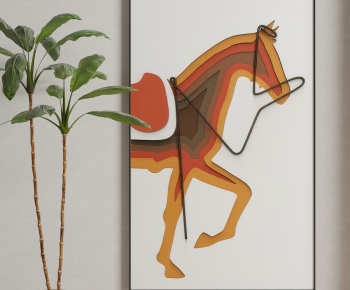 现代抽象动物马装饰画-ID:310070995