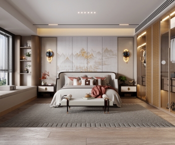 New Chinese Style Bedroom-ID:739187966