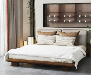 Wabi-sabi Style Double Bed-ID:723773002