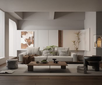 Wabi-sabi Style A Living Room-ID:214874989