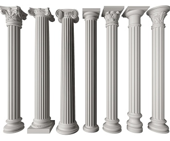 欧式罗马柱组合3D模型