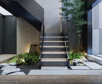 现代别墅楼梯间3D模型
