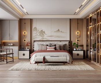 New Chinese Style Bedroom-ID:812700999