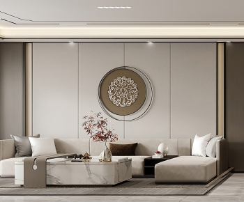 New Chinese Style A Living Room-ID:967647085