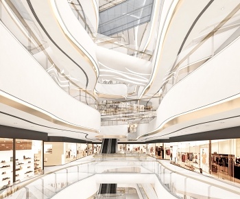 现代商场中庭走廊3D模型