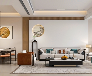 New Chinese Style A Living Room-ID:334019903