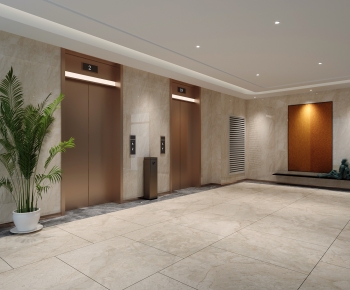 Modern Office Elevator Hall-ID:238610037