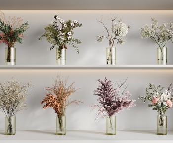 现代花瓶花艺组合3D模型