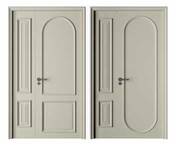 French Style Unequal Double Door-ID:210791115